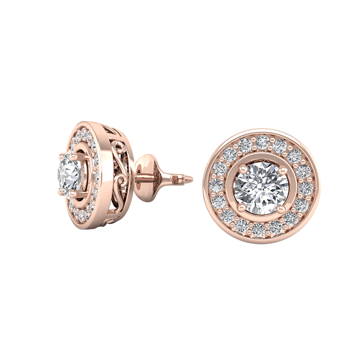 Circular Motif CZ Diamond Earrings - 1.5 ct Total Weight