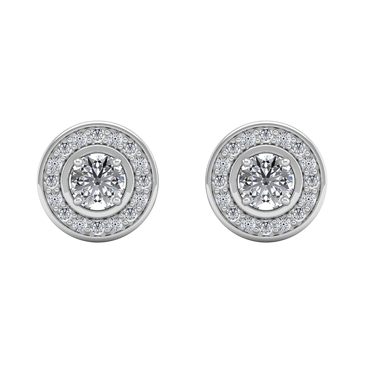 Circular Motif CZ Diamond Earrings - 1.5 ct Total Weight