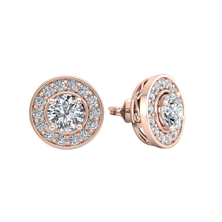 Circular Motif CZ Diamond Earrings - 3.0 ct Total Weight