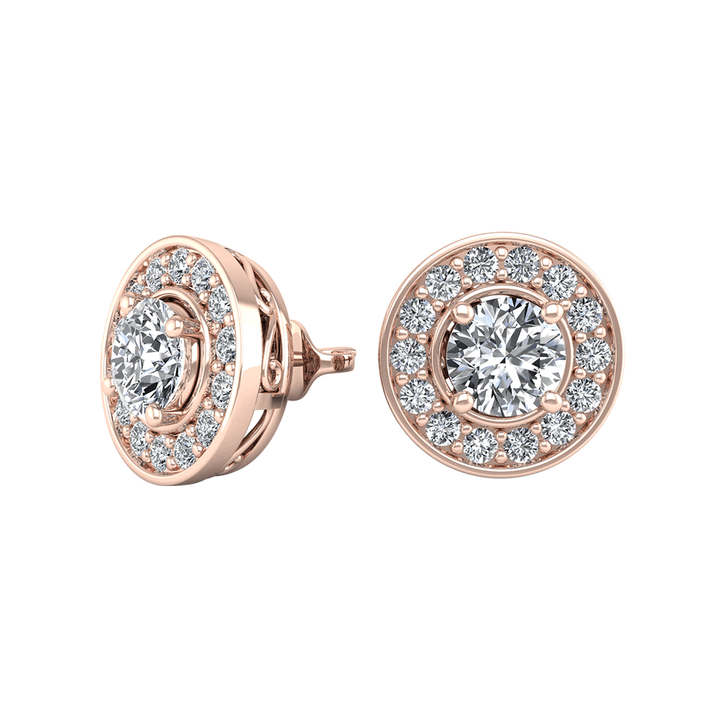 Circular Motif CZ Diamond Earrings - 3.0 ct Total Weight