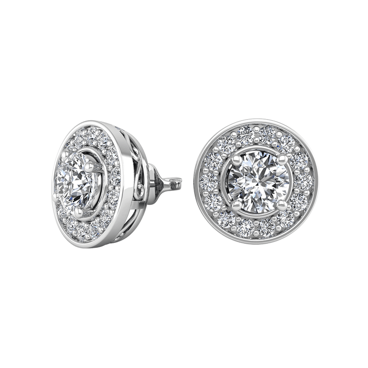 Circular Motif CZ Diamond Earrings - 3.0 ct Total Weight