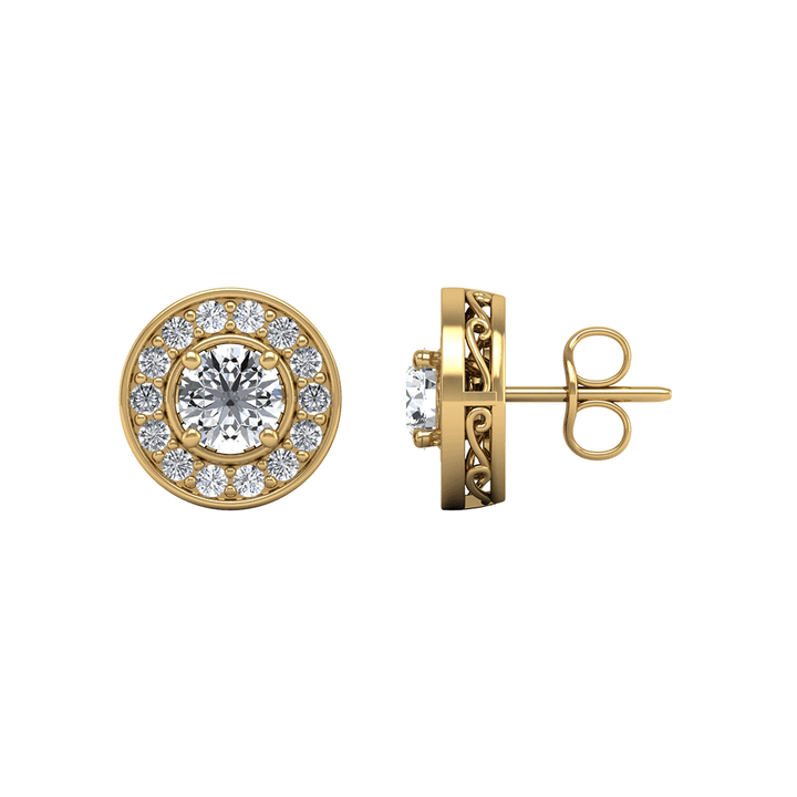 Circular Motif CZ Diamond Earrings - 3.0 ct Total Weight