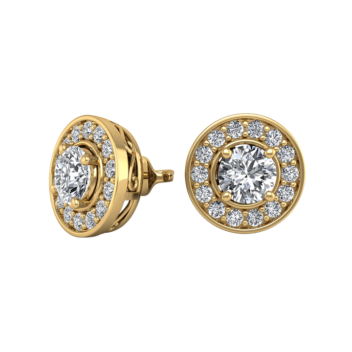 Circular Motif CZ Diamond Earrings - 3.0 ct Total Weight