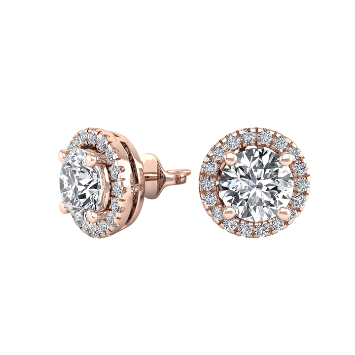 Circular Motif CZ Diamond Earrings - 3.0 Carat Total Weight