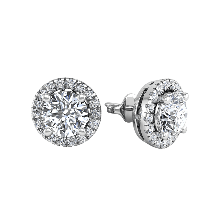 Circular Motif CZ Diamond Earrings - 3.0 Carat Total Weight