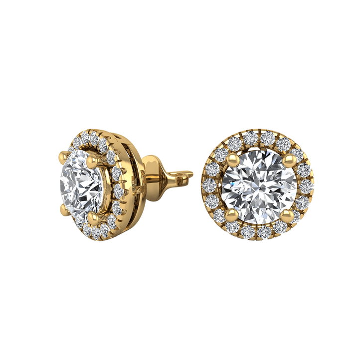 Circular Motif CZ Diamond Earrings - 3.0 Carat Total Weight