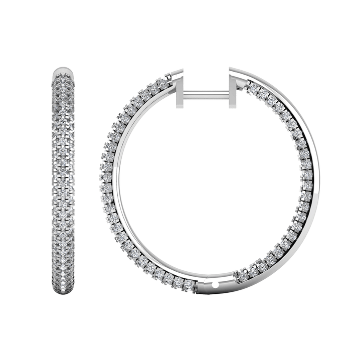 Hoop Earrings TCW 2.25 CTS