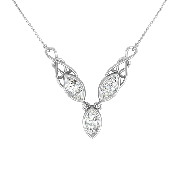 Triple Marquise CZ Diamond Pendant in Sterling Silver – A Classy and Elegant Design