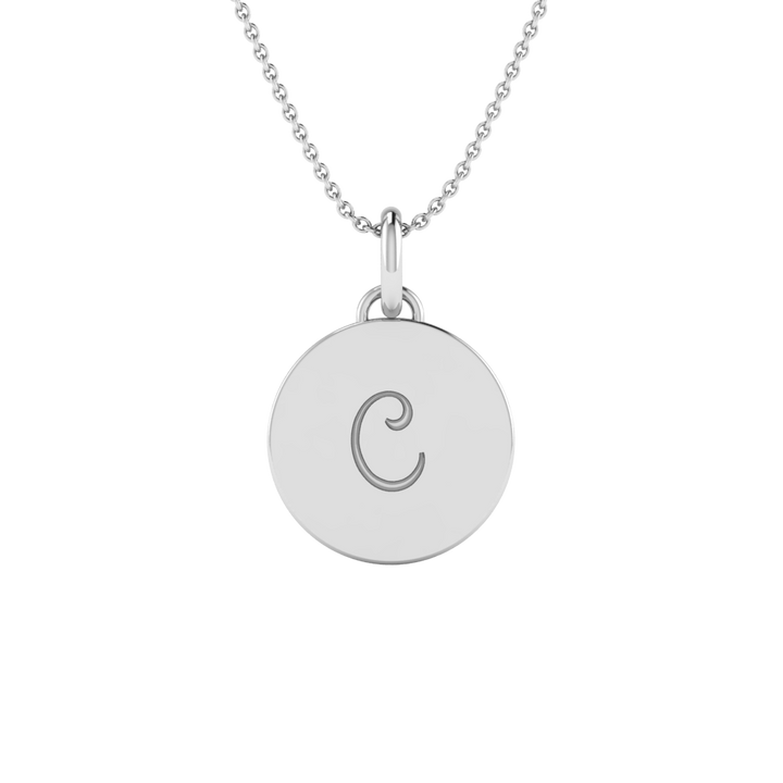 BlueJwel’s Versatile 'C' letter 3-in-1 Sterling Silver Pendant with CZ Diamonds