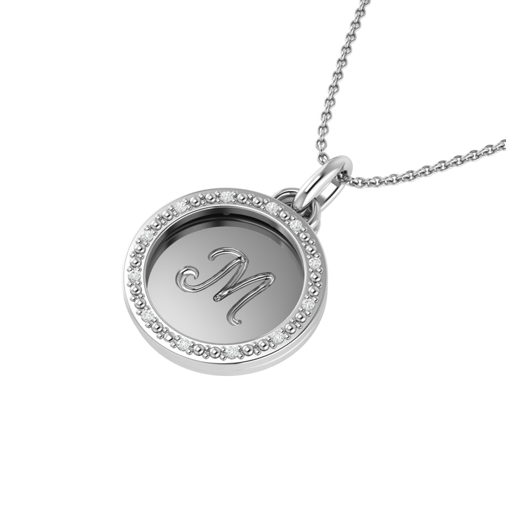 BlueJwel’s Versatile 'M' letter 3-in-1 Sterling Silver Pendant with CZ Diamonds