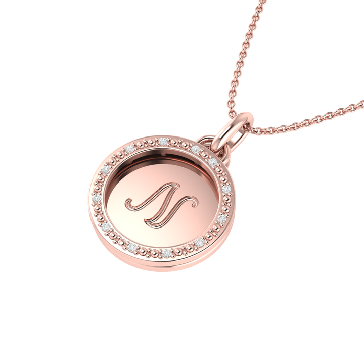 BlueJwel’s Versatile 'N' letter 3-in-1 Sterling Silver Pendant with CZ Diamonds