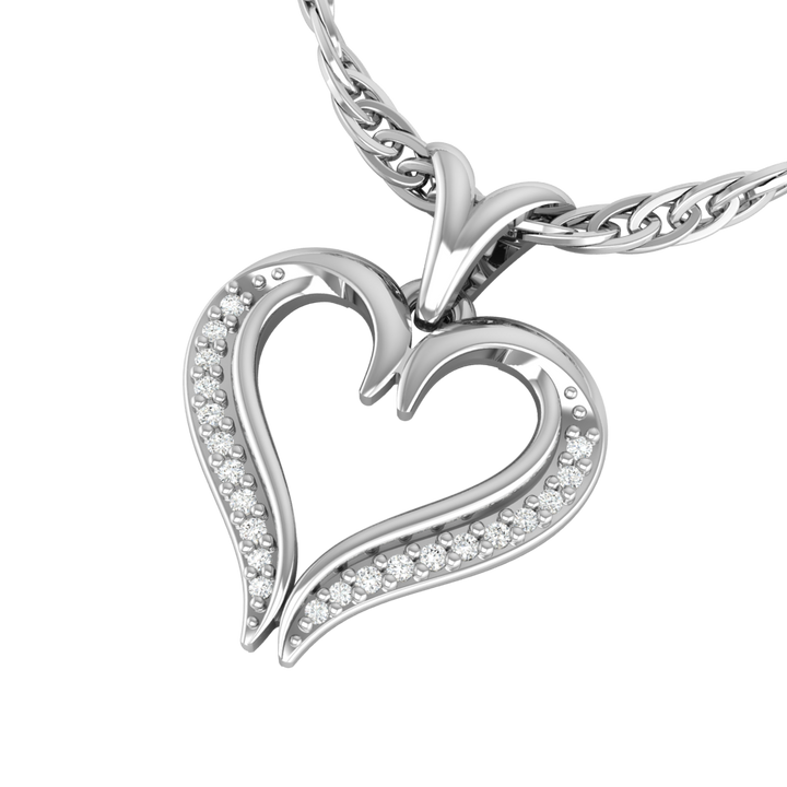 Radiant Heart Arm Pendant in Sterling Silver