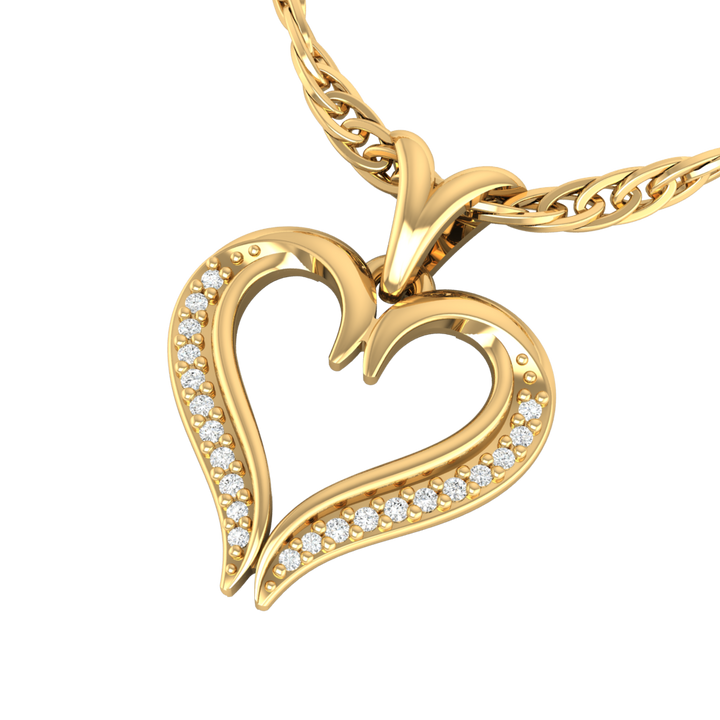 Radiant Heart Arm Pendant in Sterling Silver