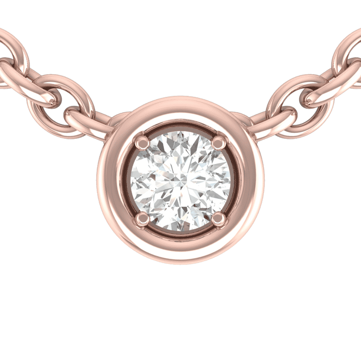 Minimalist CZ Diamond Pendant in Cylinder Bezel Setting