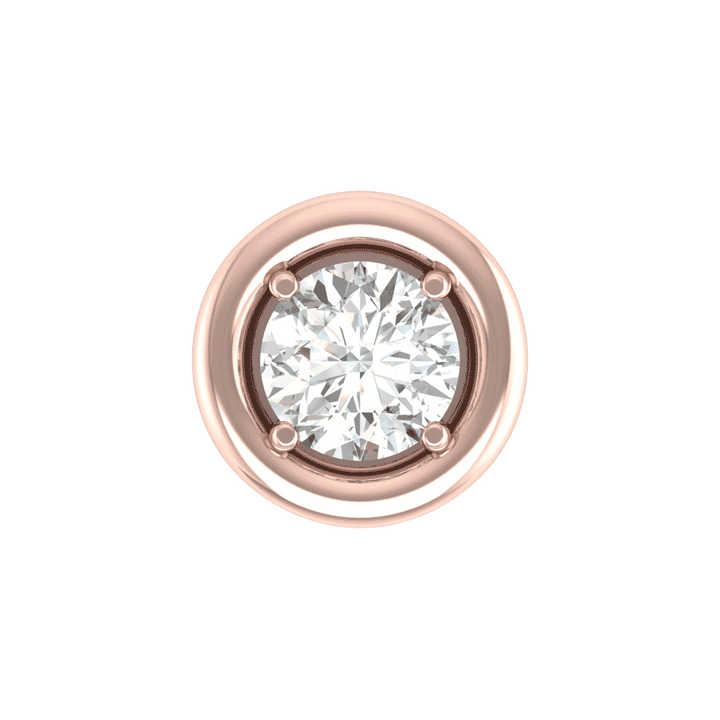 Minimalist CZ Diamond Pendant in Cylinder Bezel Setting