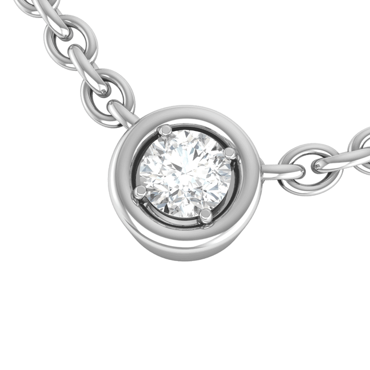 Minimalist CZ Diamond Pendant in Cylinder Bezel Setting