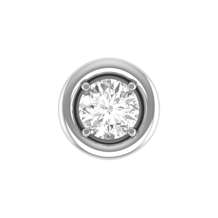 Minimalist CZ Diamond Pendant in Cylinder Bezel Setting