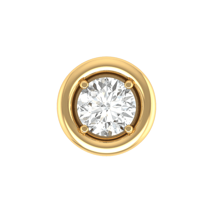 Minimalist CZ Diamond Pendant in Cylinder Bezel Setting