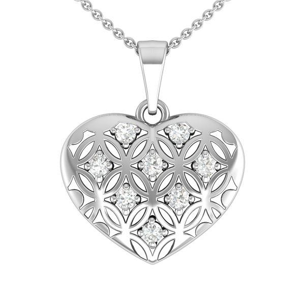 Heart Shape Pendant With Silevr CZ