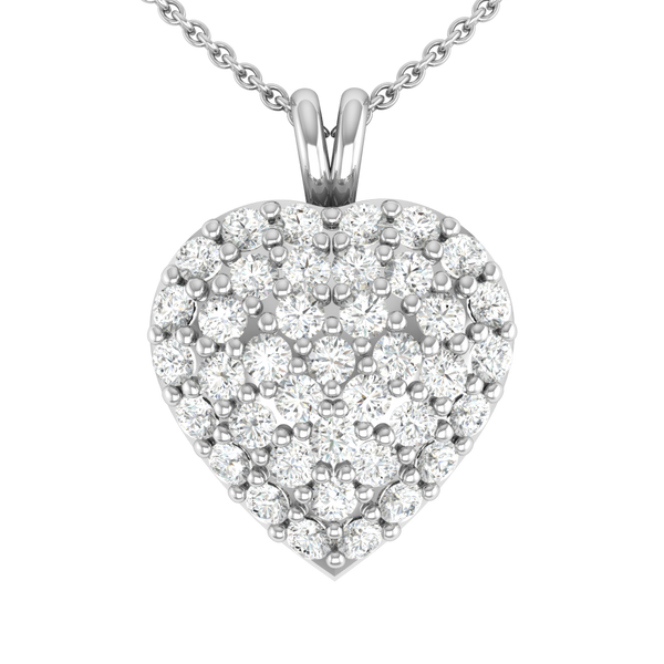 Heart Shape Pendant With Silevr CZ