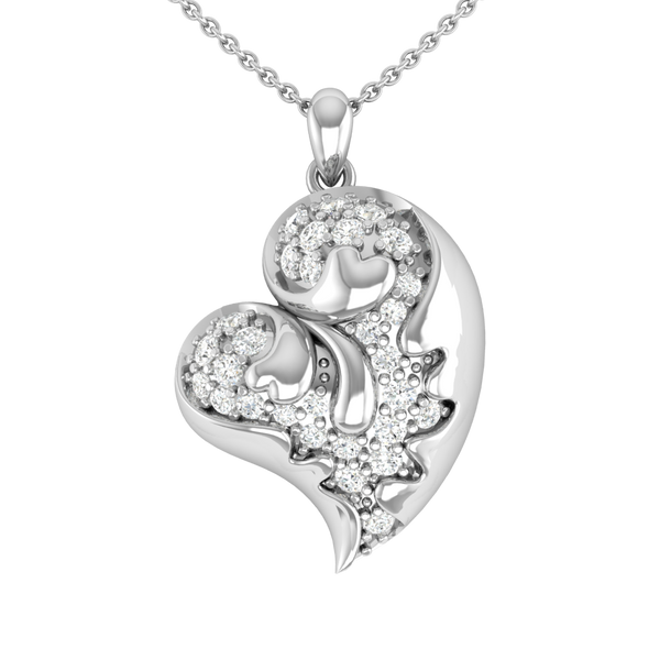 Heart Shape Pendant With Silevr CZ