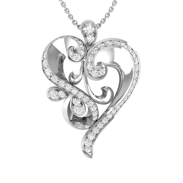 Heart Shape Pendant With Silevr CZ