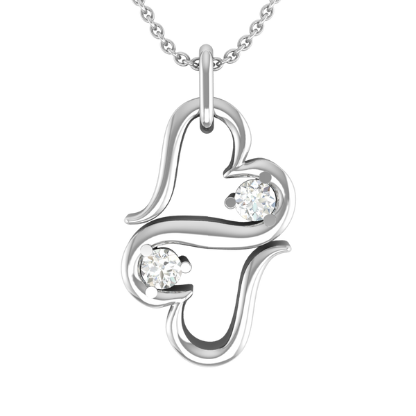 Heart Shape Pendant With Silevr CZ