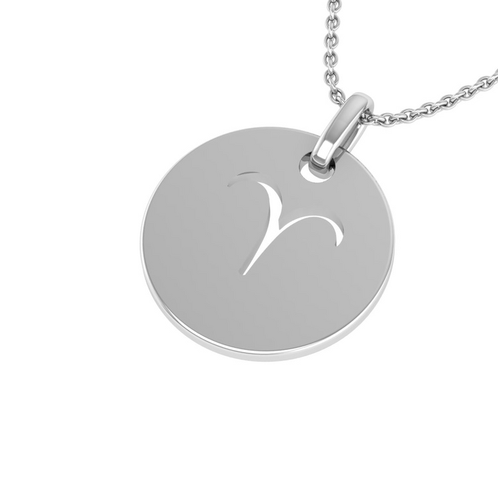 Aries (March 21 - April 19) "BlueJwel's Aries Laser Cut Zodiac Pendant in 925 Sterling Silver"