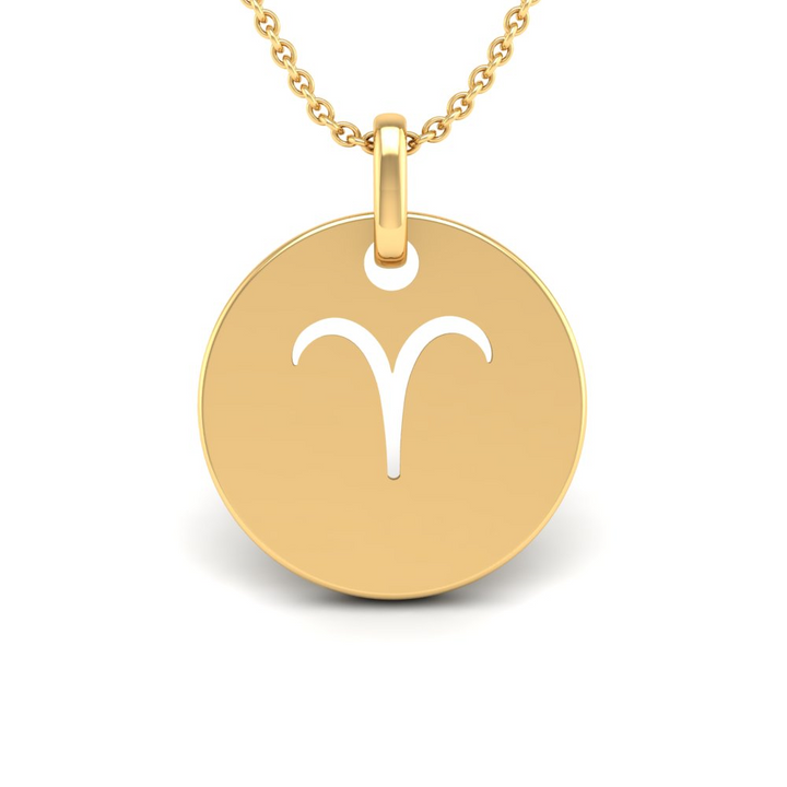 Aries (March 21 - April 19) "BlueJwel's Aries Laser Cut Zodiac Pendant in 925 Sterling Silver"