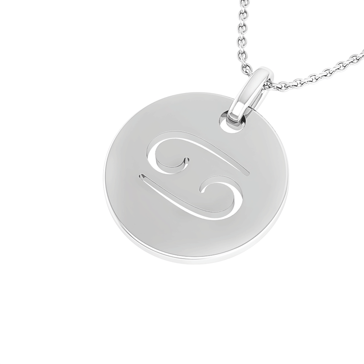 Cancer (June 21 - July 22) "BlueJwel's Cancer Laser Cut Zodiac Pendant in 925 Sterling Silver"