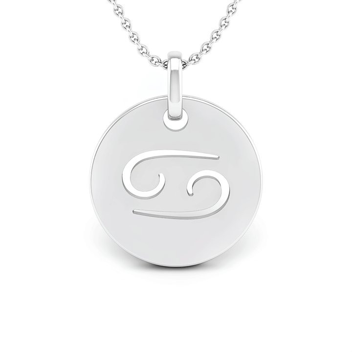 Cancer (June 21 - July 22) "BlueJwel's Cancer Laser Cut Zodiac Pendant in 925 Sterling Silver"