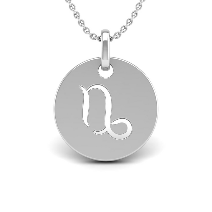 Capricorn (December 22 - January 19) "BlueJwel's Capricorn Laser Cut Zodiac Pendant in 925 Sterling Silver"