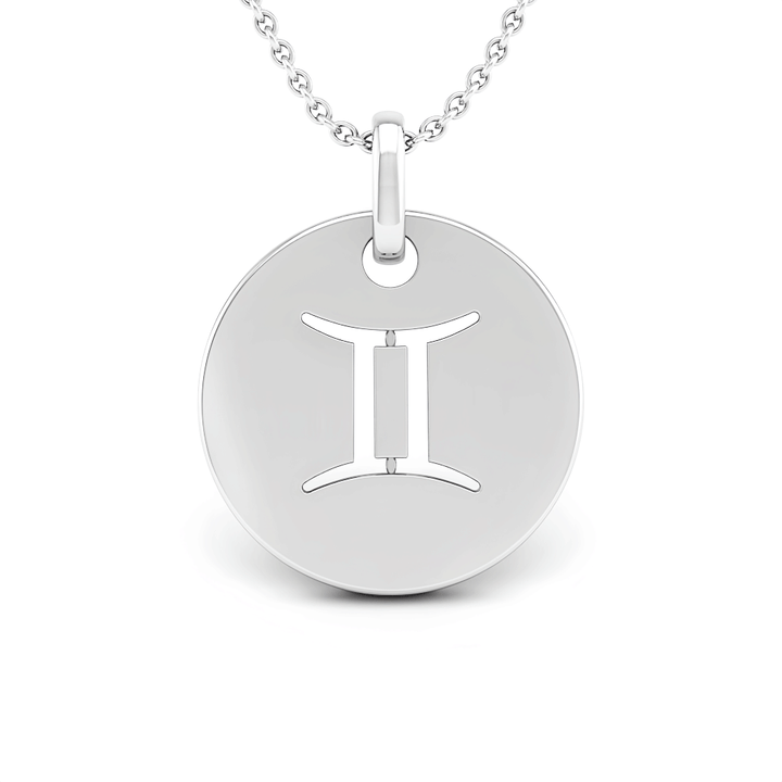 Gemini (May 21 - June 20) "BlueJwel's Gemini Laser Cut Zodiac Pendant in 925 Sterling Silver"