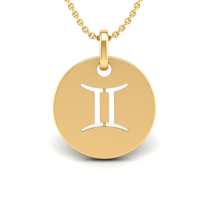 Gemini (May 21 - June 20) "BlueJwel's Gemini Laser Cut Zodiac Pendant in 925 Sterling Silver"