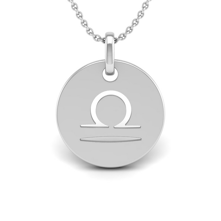 Libra (September 23 - October 22) "BlueJwel's Libra Laser Cut Zodiac Pendant in 925 Sterling Silver"