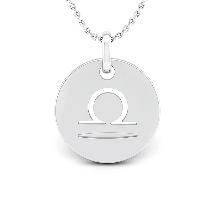 Libra (September 23 - October 22) "BlueJwel's Libra Laser Cut Zodiac Pendant in 925 Sterling Silver"