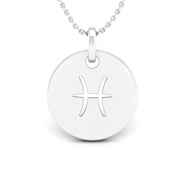 Pisces (February 19 - March 20) "BlueJwel's Pisces Laser Cut Zodiac Pendant in 925 Sterling Silver"