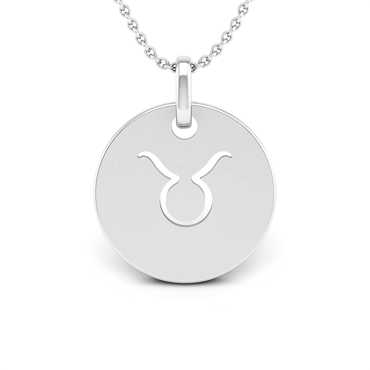 Taurus (April 20 - May 20) "BlueJwel's Taurus Laser Cut Zodiac Pendant in 925 Sterling Silver"