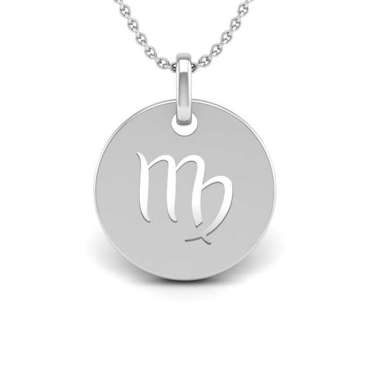 Virgo (August 23 - September 22) "BlueJwel's Virgo Laser Cut Zodiac Pendant in 925 Sterling Silver"