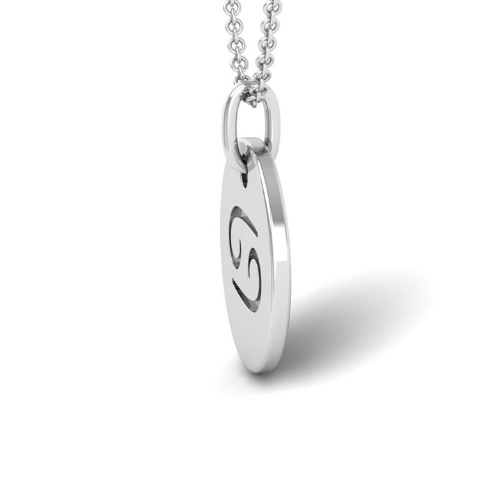 Cancer (June 21 - July 22) "BlueJwel's Round Engraved Cancer Pendant in Sterling Silver"