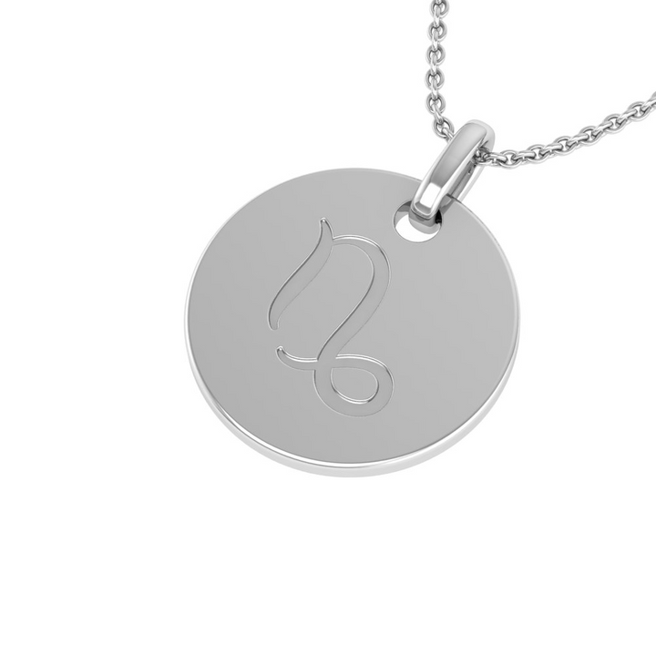 Capricorn (December 22 - January 19) "BlueJwel's Round Engraved Capricorn Pendant in Sterling Silver"