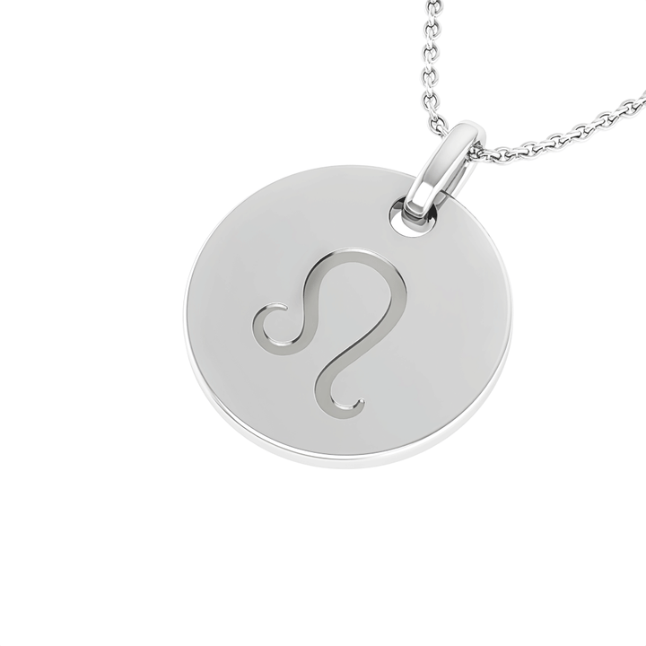 Leo (July 23 - August 22) "BlueJwel's Round Engraved Leo Pendant in Sterling Silver"