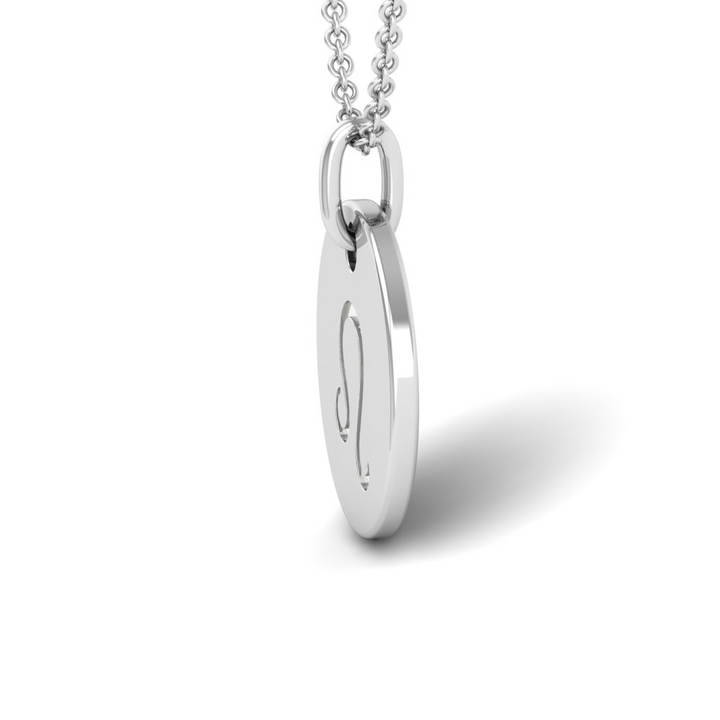 Leo (July 23 - August 22) "BlueJwel's Round Engraved Leo Pendant in Sterling Silver"