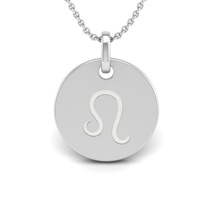 Leo (July 23 - August 22) "BlueJwel's Round Engraved Leo Pendant in Sterling Silver"