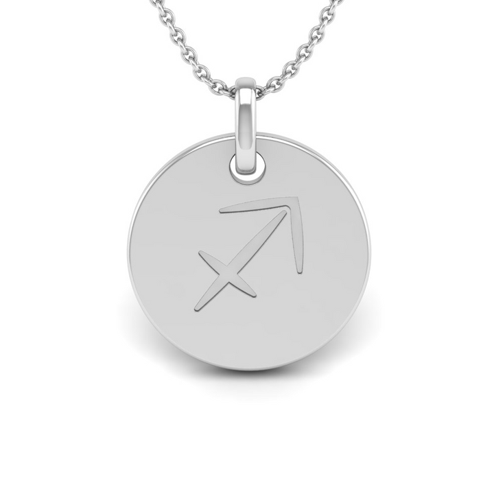 Sagittarius (November 22 - December 21) "BlueJwel's Round Engraved Sagittarius Pendant in Sterling Silver"