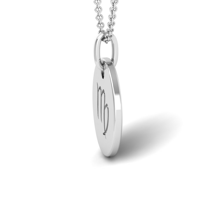 Virgo (August 23 - September 22) "BlueJwel's Round Engraved Virgo Pendant in Sterling Silver"