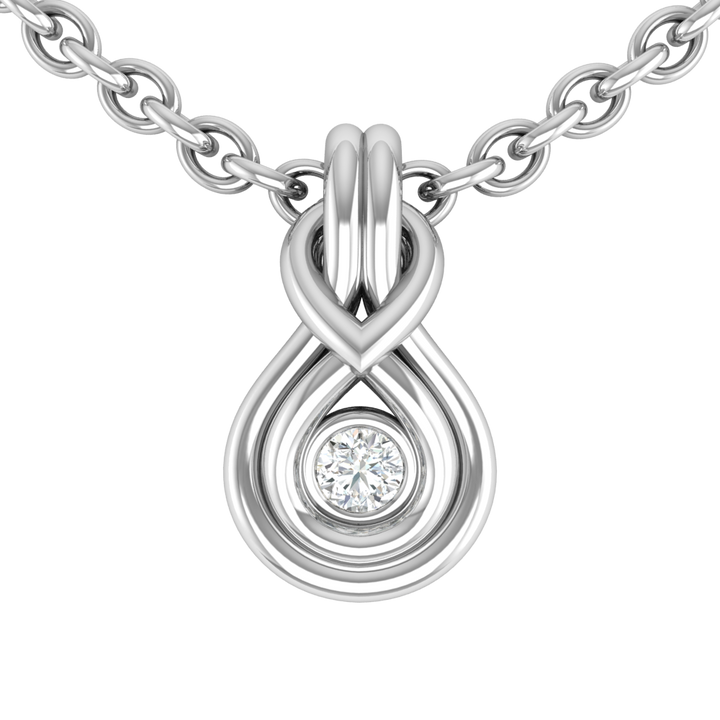 Fashion / Hidden 925 Silver CZ Pendant