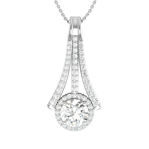 Fashion / Hidden 925 Silver CZ Pendant