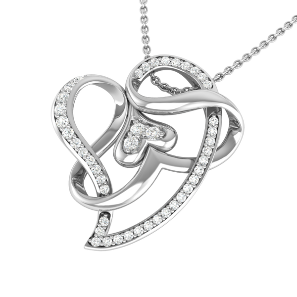 Heart Shape Pendant With Silevr CZ