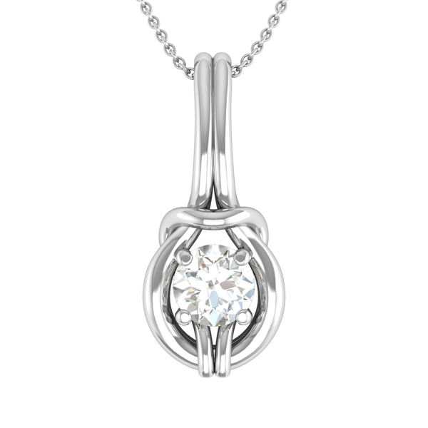 Timeless Knot Pendant with Solitaire in Sterling Silver"